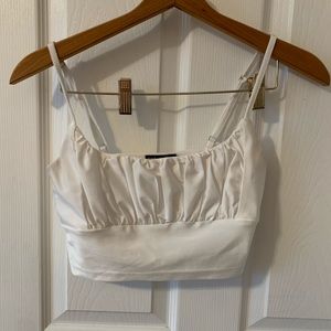 white cropped tank top